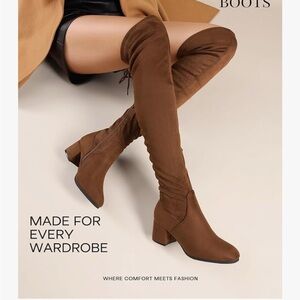 Dream Pairs Tan Over-the-Knee Boots
